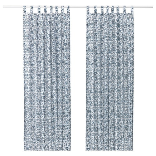 IKEA Mjolkort curtains 2 panels like new, floral blue white
