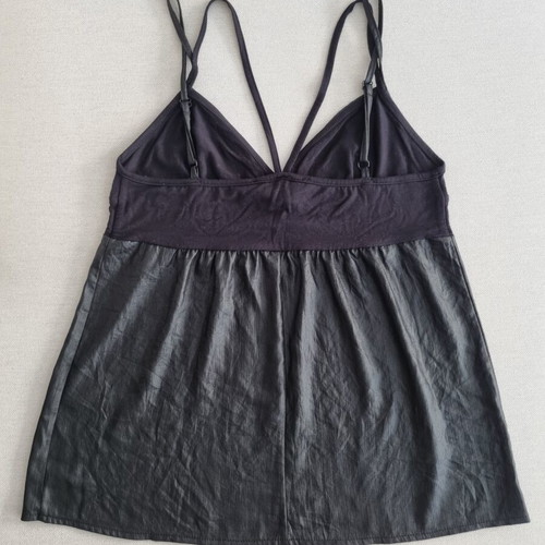 Attrattivo metallic black babydoll camisole top, M