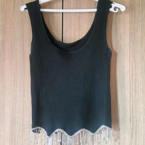 Tank top black with silver details like new, size M
