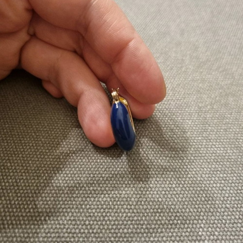 Single earring new with gray magnet and gift blue hoop