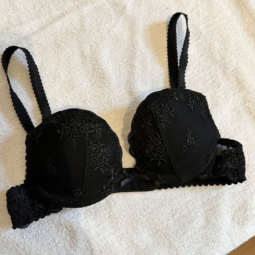 M&S Ceriso black lace push-up bra UK 30A EU 65A