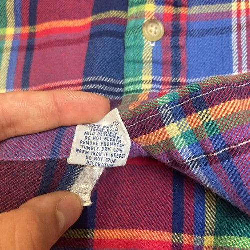 Ralph Lauren 90s flannel shirt XL, colorful block pattern, long sleeve