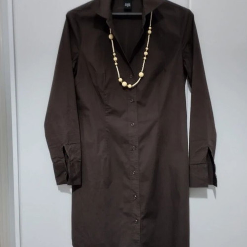 Shirt dress from MODA INTERNATIONAL like new, cotton with elastane, brown