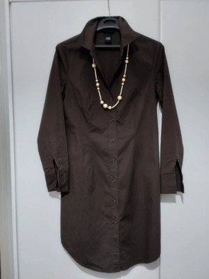 Shirt dress from MODA INTERNATIONAL like new, cotton with elastane, brown