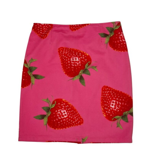 Fiorucci Grace vintage skirt used with strawberry print, made in Italy