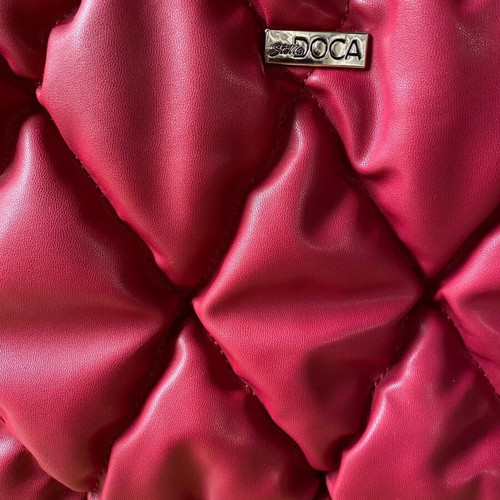 Doca shoulder bag burgundy fuchsia magenta medium size new