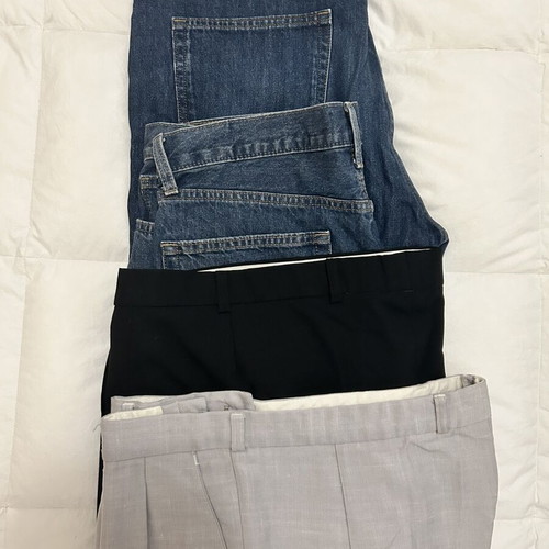 Men's clothing bundle used, 8 trousers, 4 shirts, vest