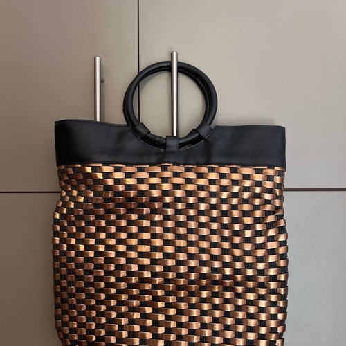 Sisley Handbag handmade black and gold, like new