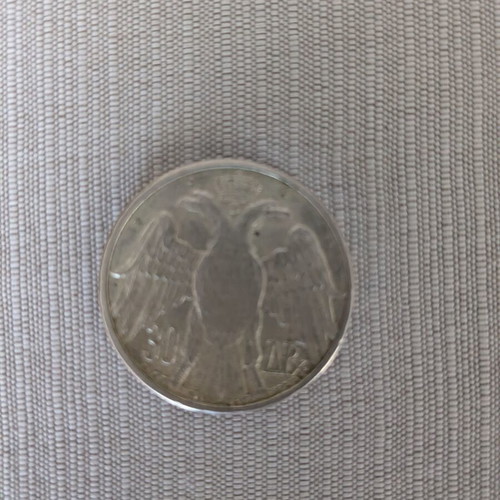 Authentic silver 30 drachma coin Constantine and Anne Marie 1964