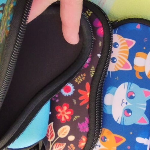 Waterproof glasses case with colorful cat, dog, butterfly, and flower designs