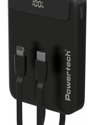 Powertech Power Bank PT-1417 10000mAh 22.5W with Cables and Display