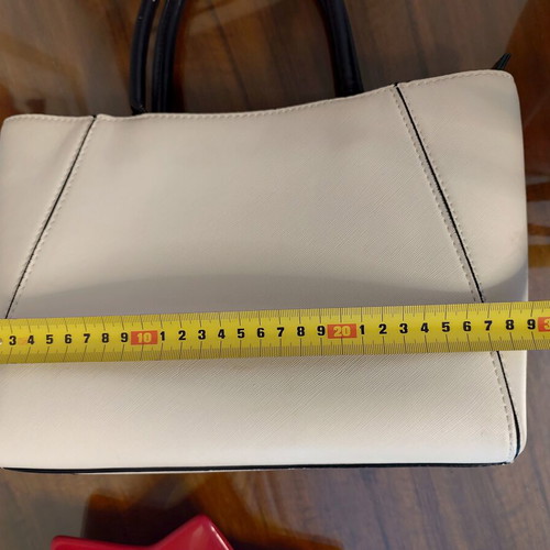 Zara tote bag used, white and beige, with optional long strap