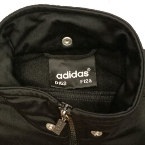 Adidas sleeveless jacket vest used, size Small, black with white stripes