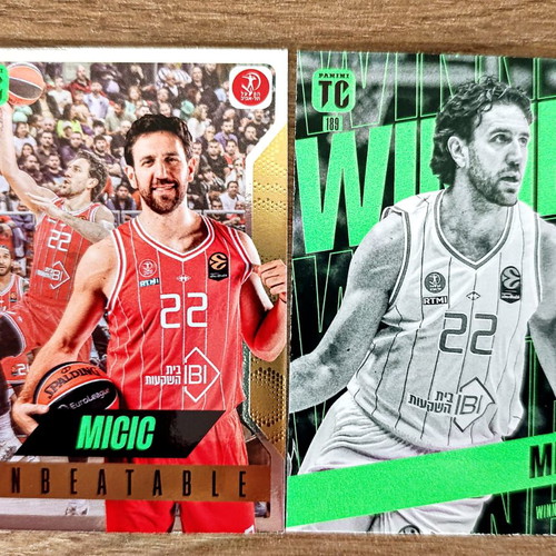 Panini Euroleague Top Class Micic Unbeatable and Winner cards mint condition