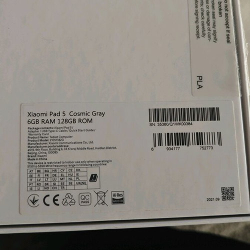 Xiaomi Pad 5 6GB 128GB used, cosmic gray