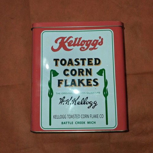 Kellogg's Corn Flakes metal tin used, collectible