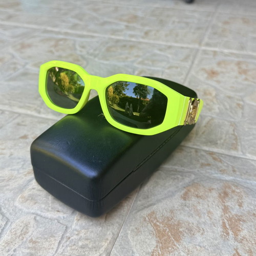 Versace Medusa sunglasses used, neon yellow