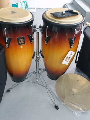 Congas LP Aspire 11"+12" new with crash cymbal gift, curtain and cases
