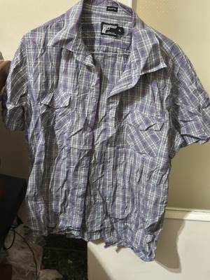 Criminal Dept XL ανδρικό καρό πουκάμισο μεταχειρισμένο, γκρι