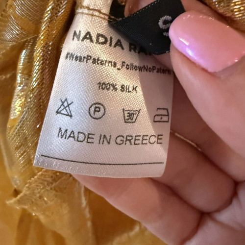 Nadia Rapti Savannah Sun Dress Small 100% Silk like new, yellow gold