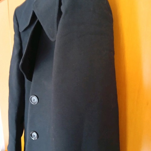Wool trench coat long like new, size 52, black