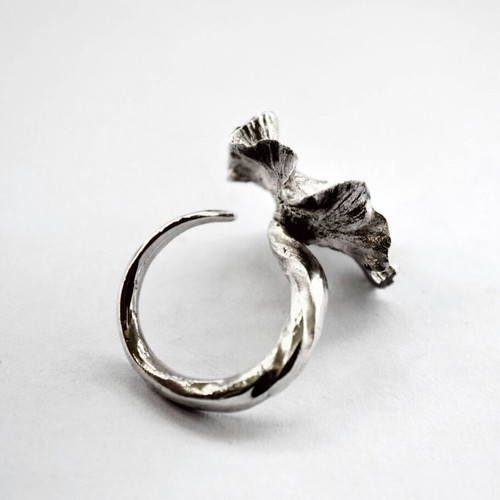 Handmade Silver Ring made to order with Riverside Flowers theme
