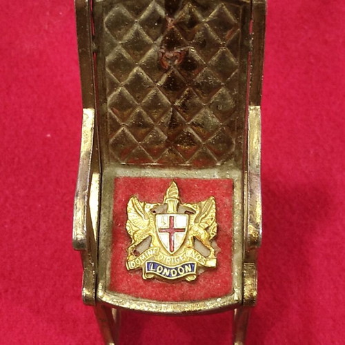 Gold-plated metal souvenir from 1960s London airport, like new