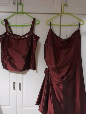 Dress set used, burgundy, size XL