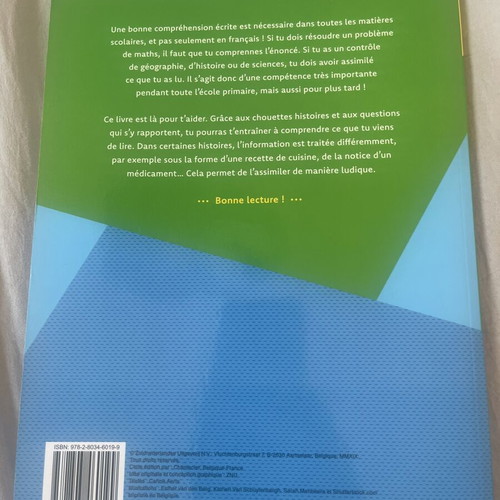 Comprehension Ecrite Workbook used for 3rd Grade French Reading