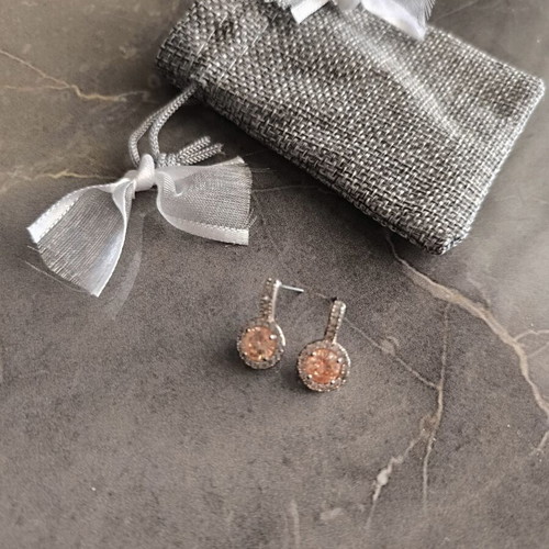 Rose gold earrings with strass new