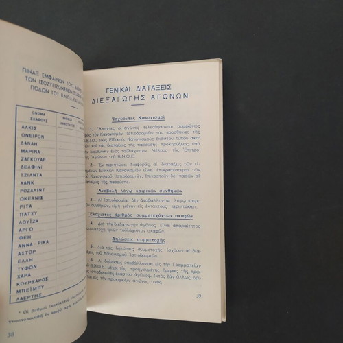 Royal Nautical Club of Greece 1961 Sailing Race Guidebook