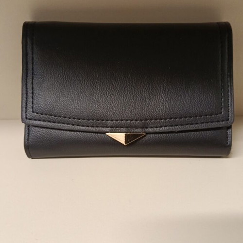 Women's wallet new black synthetic material