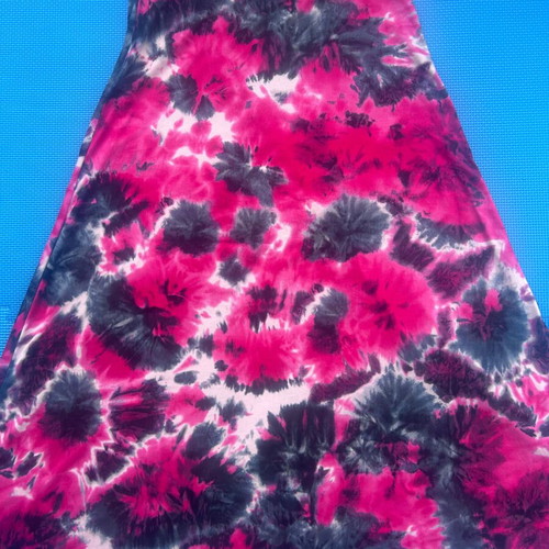 Y2K Tie-Dye Maxi Skirt Fuchsia and Black, Like New, Size M