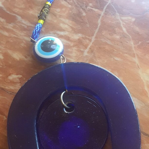 Gouri horseshoe with evil eye charm
