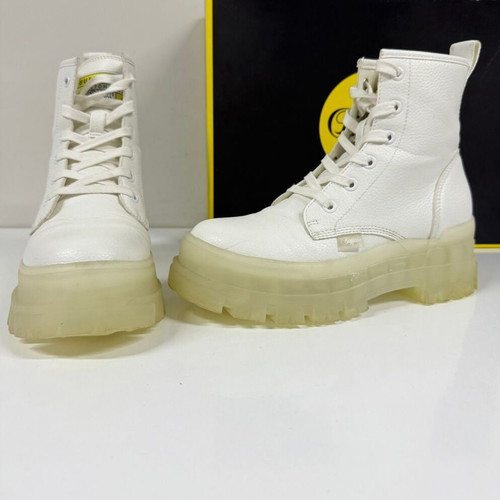 Buffalo Classic Mid Calf boots used, white, size 38
