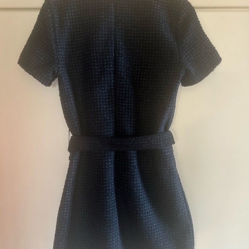 Zara tweed dress new, short with integrated belt blue