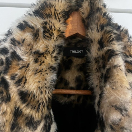 Animal Print Fur Coat Trilogy like new, brown