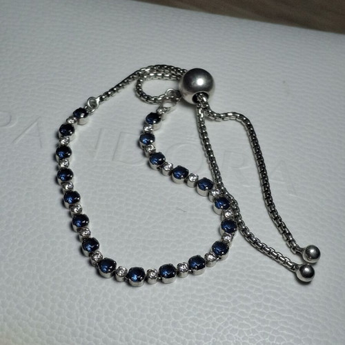 Pandora Riviera bracelet with blue crystals and cubic zirconia