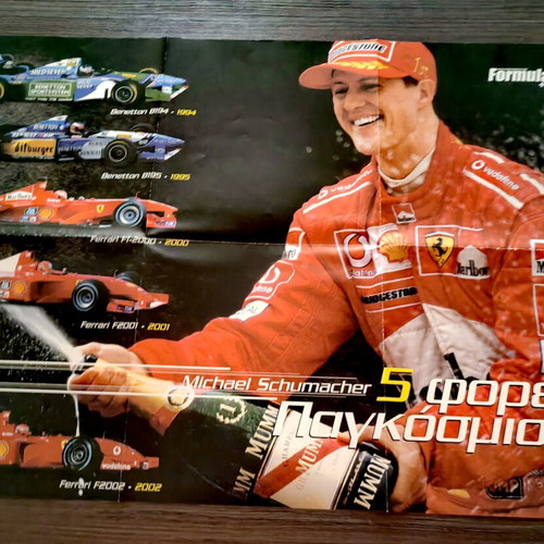 Michael Schumacher Formula 1 Posters and 2001 German Magazine like new