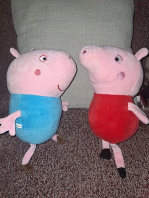 Peppa και George λούτρινα παιχνίδια σαν καινούργια, μέγεθος 24 πόντοι