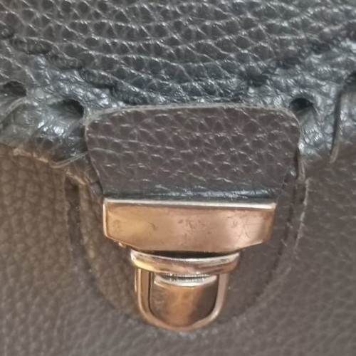 Black synthetic backpack bag used