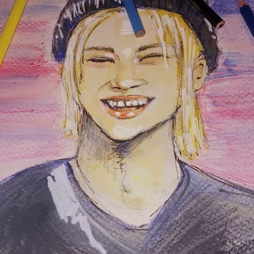 Felix from Stray Kids handmade watercolor sketch