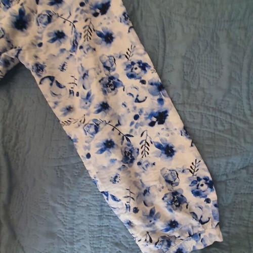 Dress Russian pattern viscose light, new, size L 40 12, white blue