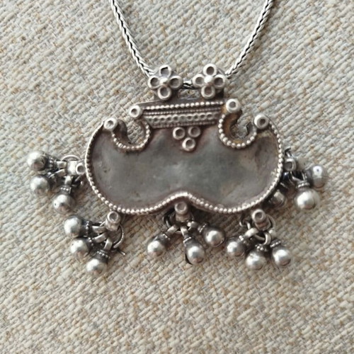 Handmade Silver 925 Necklace 27g Ethnic Tribal Design like new