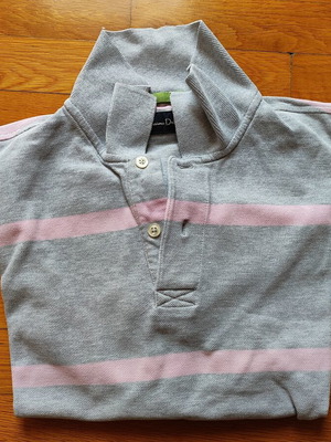 Massimo Dutti Polo Shirt used, size M, gray and pink