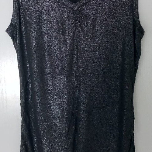 Sleeveless top, shiny elastic fabric. Size M/L