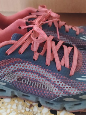 Columbia women's athletic shoes size 37.5-38, grey and red