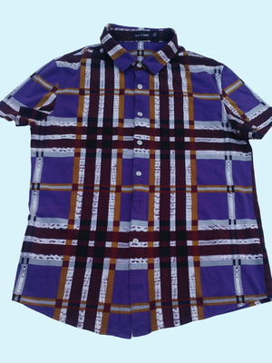 Olymp summer purple checked shirt medium like new