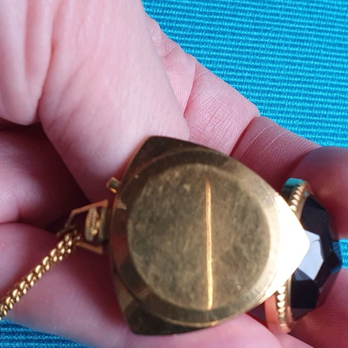 Vintage 80s Zaria wind-up watch used, gold color