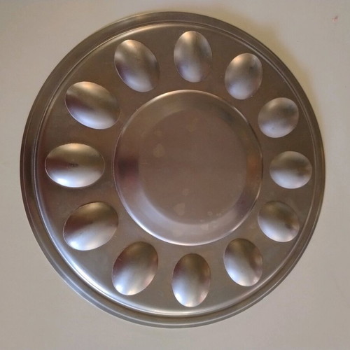 Egg holder used, metal, 12 eggs, 30cm diameter